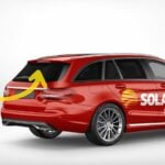 Solarplexius solskydd bil monterat på en Mercedes C-klass